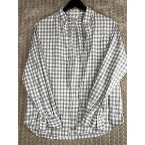 J.Crew Men's LG Gray Check "Secret Wash" Long Sleeve‎ Button-Up Shirt